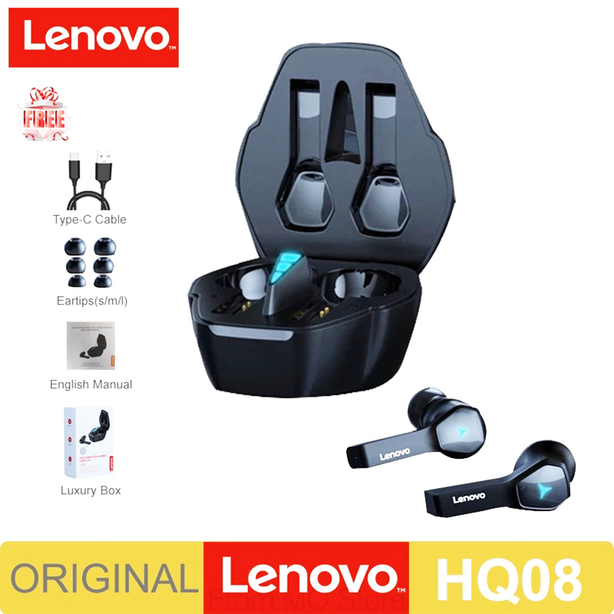 Lenovo HQ08 Gaming Wireless Bluetooth Earbuds