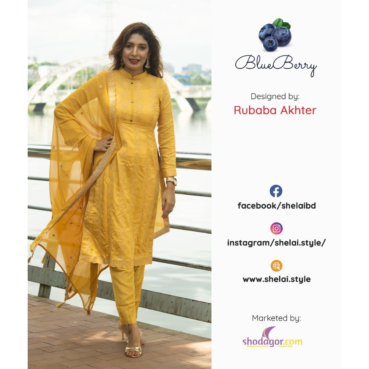 Color Life Blueberry Half silk Embroidery three piece