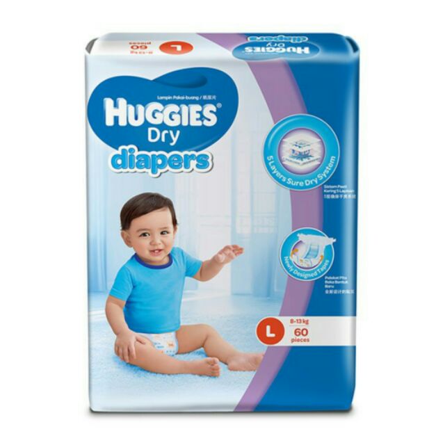 High Quality HUGGIES Dry Diapers L Size
