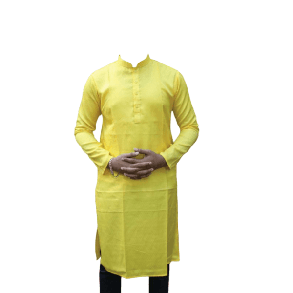 100% Cotton Panjabi Yellow Color
