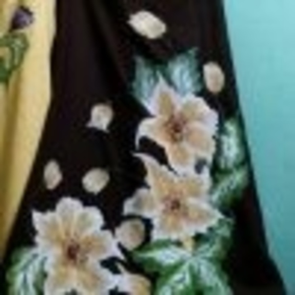 Hand Painted Unstitched dress Floral Collection