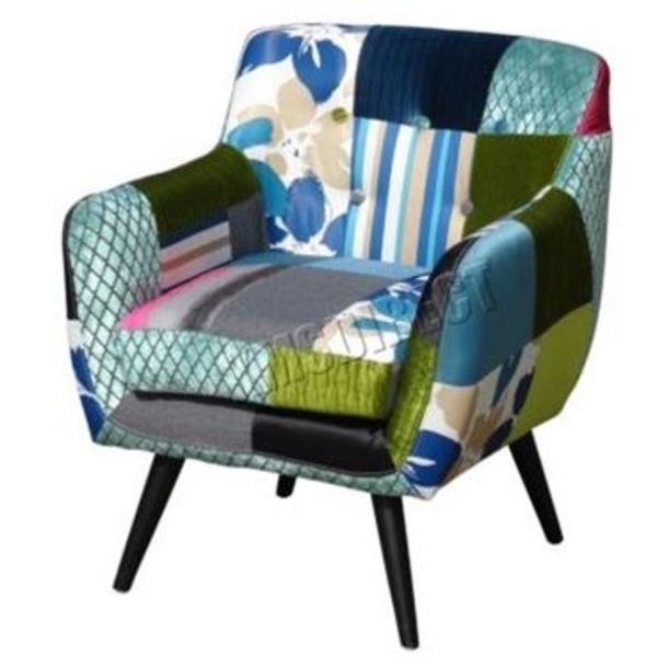 WestWood FoxHunter Patchwork stylish Armchair - Multi-Colour