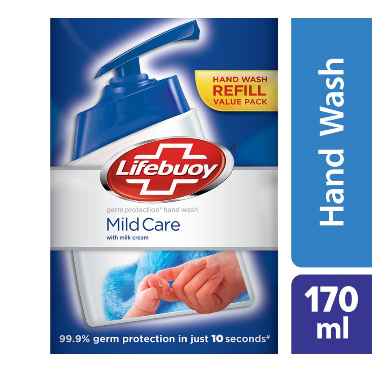 Lifebuoy Handwash Care Refill 170ml, Especially recommended for sensitive skin, 99.9% germ protection, Per Carton size 24 Piece