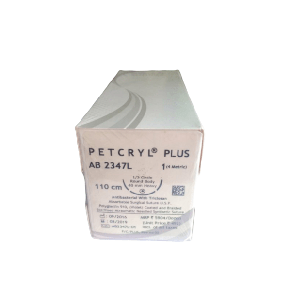 100% Original PETCRYL POLYGLACTIN 910,(Violed)COATED & BRAIDED (AB2347L)