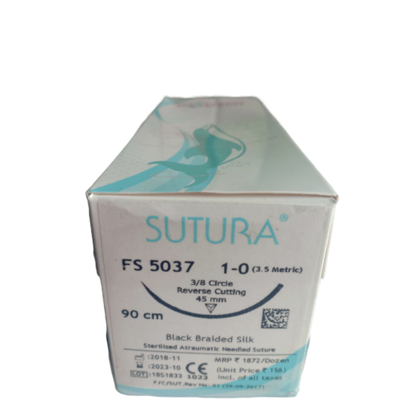 100% Original SUTURA BLACK BRAIDED SILK NON-ABSORABABLE SURGICAL SUTURE U.S.P (FS5037)