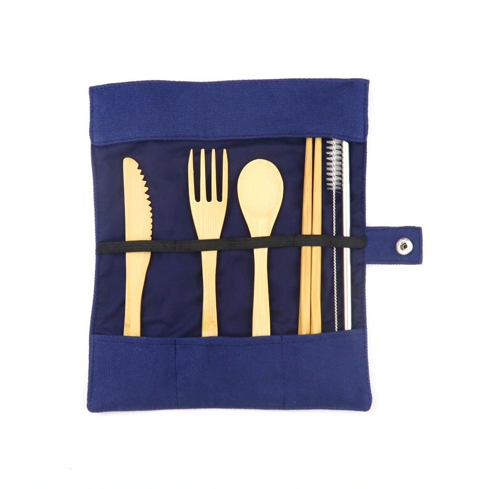 Dinnerware Sets Bamboo Wood Travel Eco Friendly Flatware Camping Cutlery Set Utensil Customizable Shape And Size