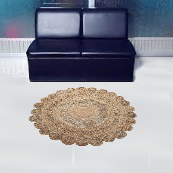 Exclusive Design Handmade Jute Floor Matt for Bedroom Living Room- 36 Inch Round