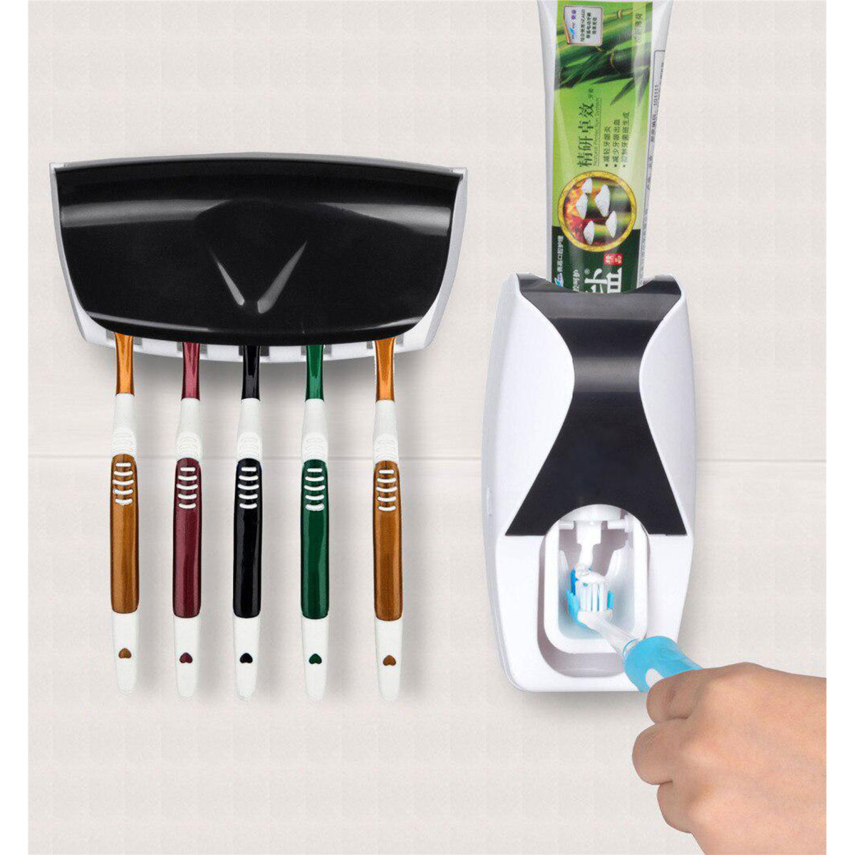 Automatic Toothpaste Dispenser with Toothbrush Holder - Multicolor
