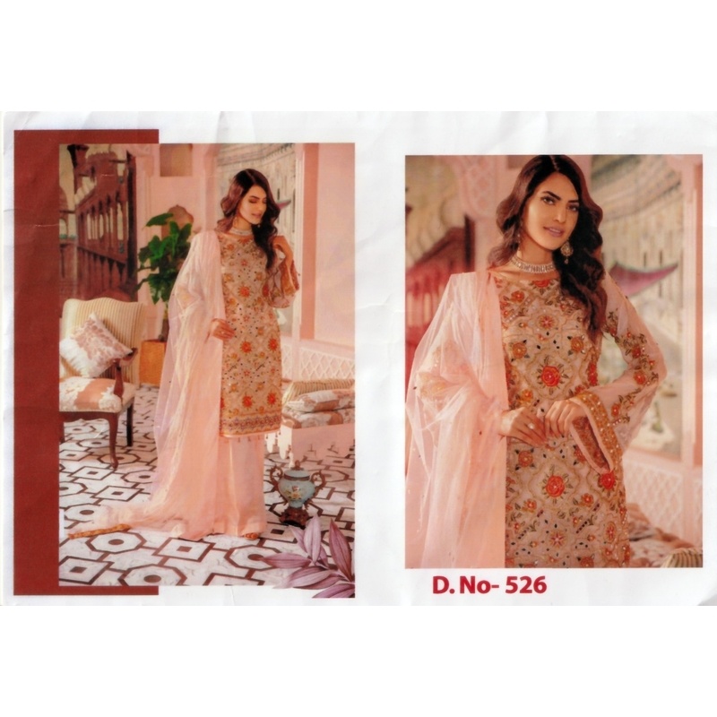 High Quality Fabric’s Heavy Embroidery & Glass Work Semi-stitched Georgette Three Piece (salwar kameez) for women.