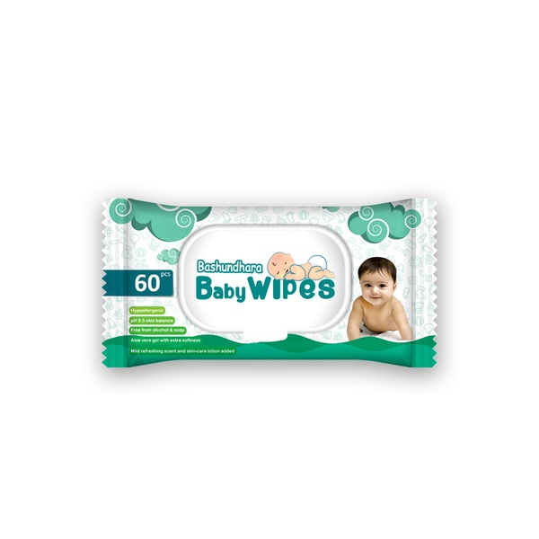 Bashundhara Baby Wipes Pouch- (60 pcs)