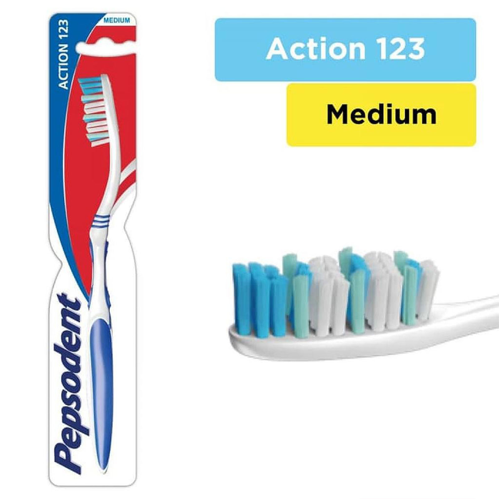 Pepsodent Toothbrush Action 123 Medium, Per Carton size 180 Piece