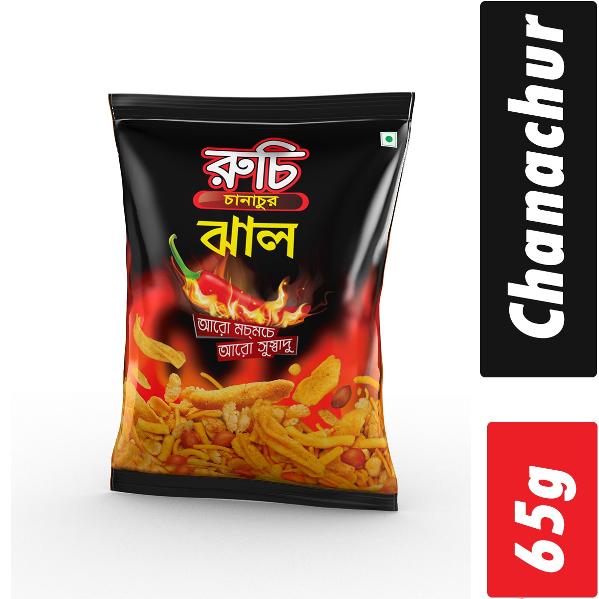 Ruchi Hot Chanachur- Per Carton 168 Pieces- 65g