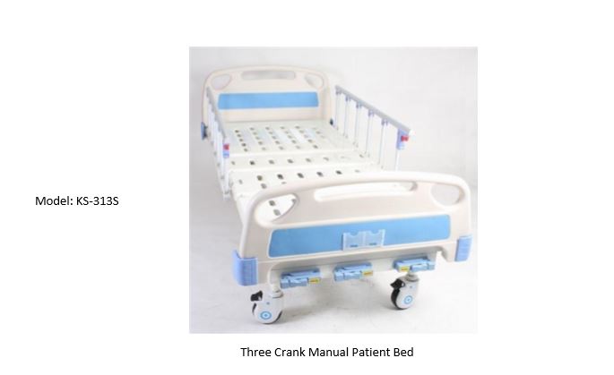 Three Crank Manual Patient Bed
