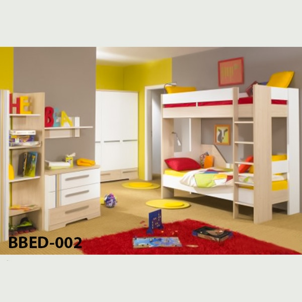 Modern Children Twin over Full Bunk Bed with Desk Model (009)
