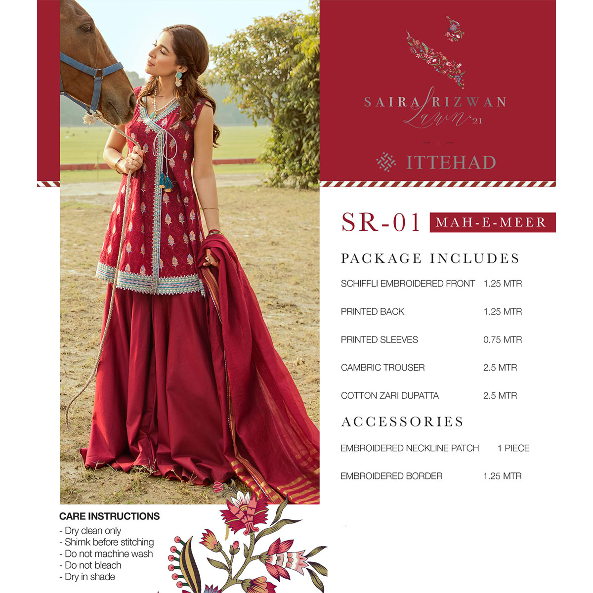 SAIRA RIZWAN Digital Printed & Embroidered Lawn Collection (Per Set - 12 Suits)