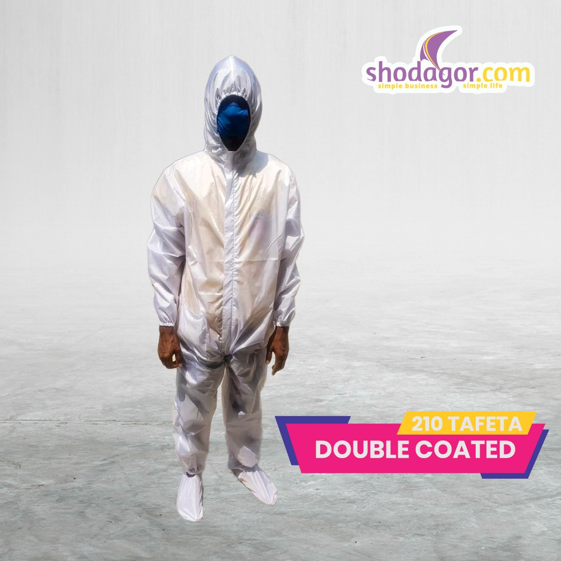 Double Coated 210 Tafeta Personal Protective Equipment (PPE) Suit