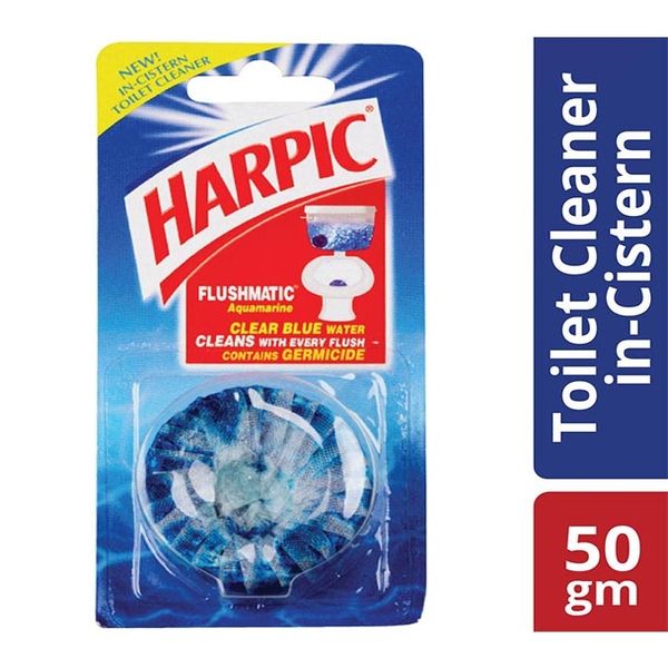 Harpic Flushmatic- In-Cistern Toilet Cleaner (Aquamarine)- Per Case 96 Pieces - 50g