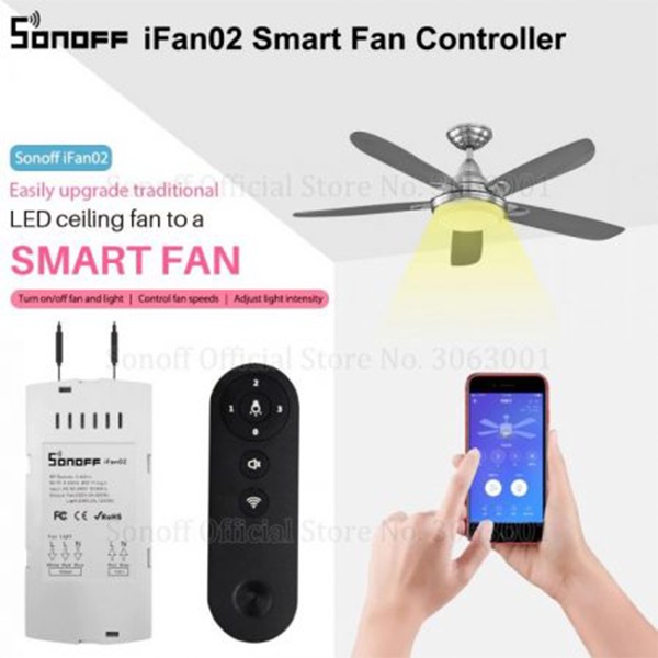 Digital Sonoff IFan 2- WiFi Smart Switch For Fan With Adjustable Speed Works With Alexa Google Home