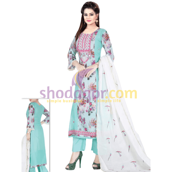 Cotton Embroidery Digital printed modern design three piece with stone For Wholesale