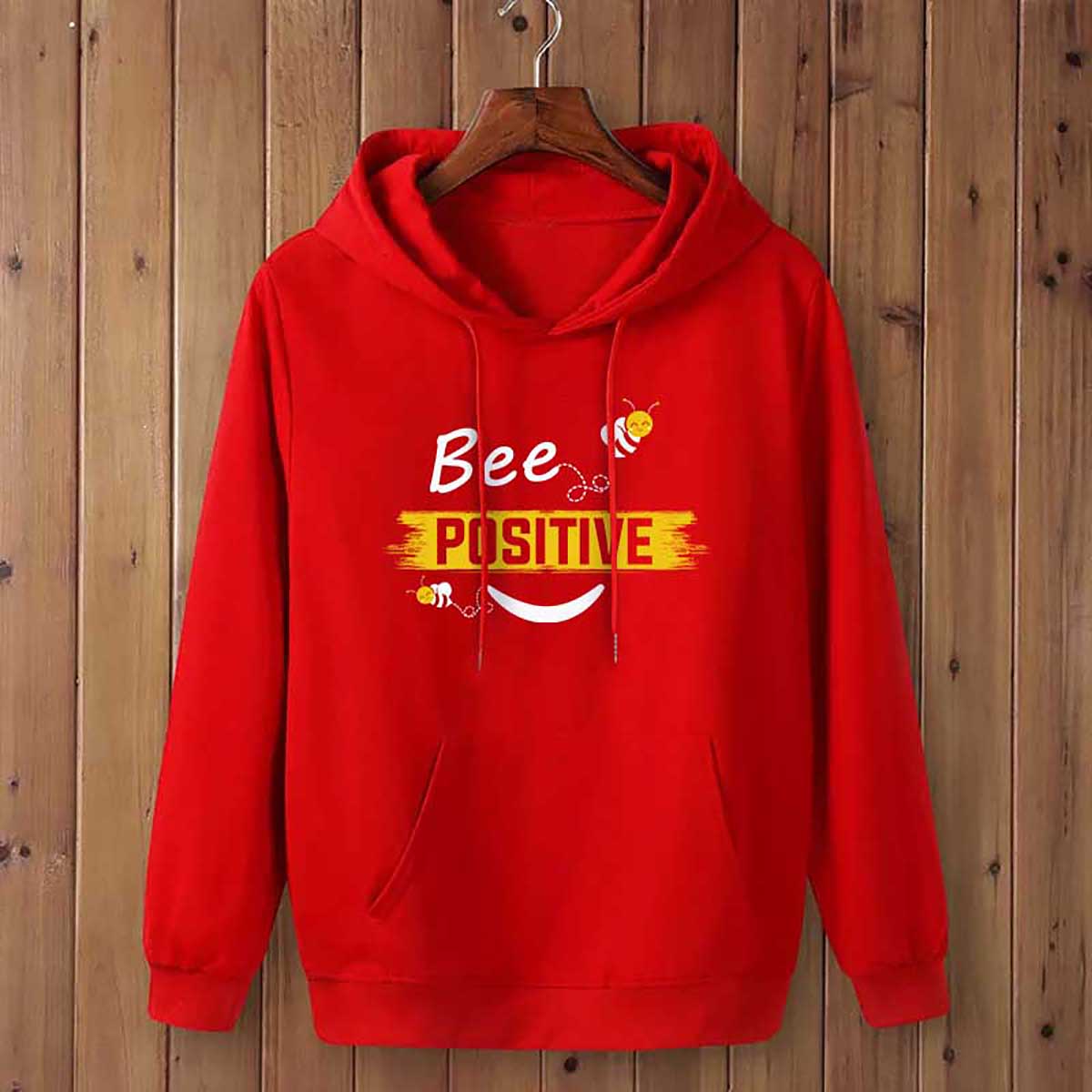 Men's winter hoodie Red- Stylish Winter Hoodie- Cotton+Fleece Fabric- Guaranteed Fabric & Print Color