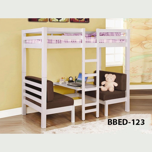 Modern Home Space Saving Bunk Bed with Desk Model (123)